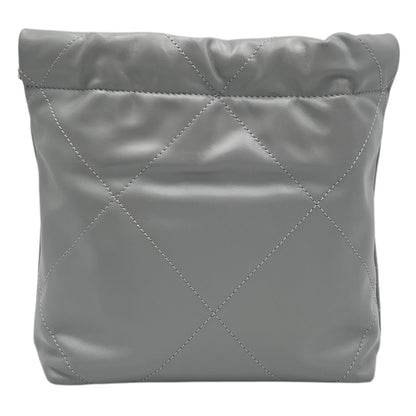 22 Tote Crossbody Bag Mini Grey in Calfskin, Silver hardware