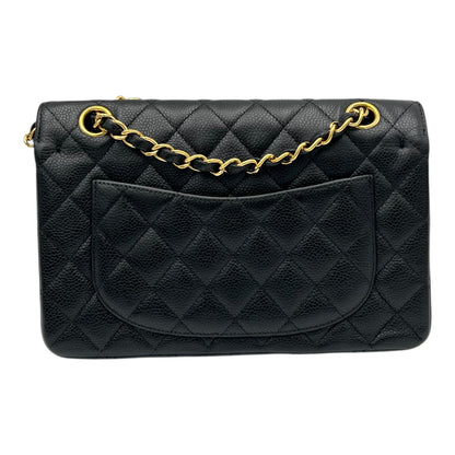 Classic Shoulder Bag Black in Caviar Leather, Gold hardware