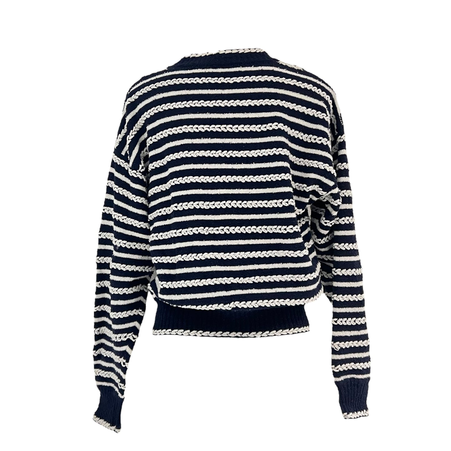 Navy and White Stripes igan Ready-To-Wear FR34 Blue in Others, Silver hardware