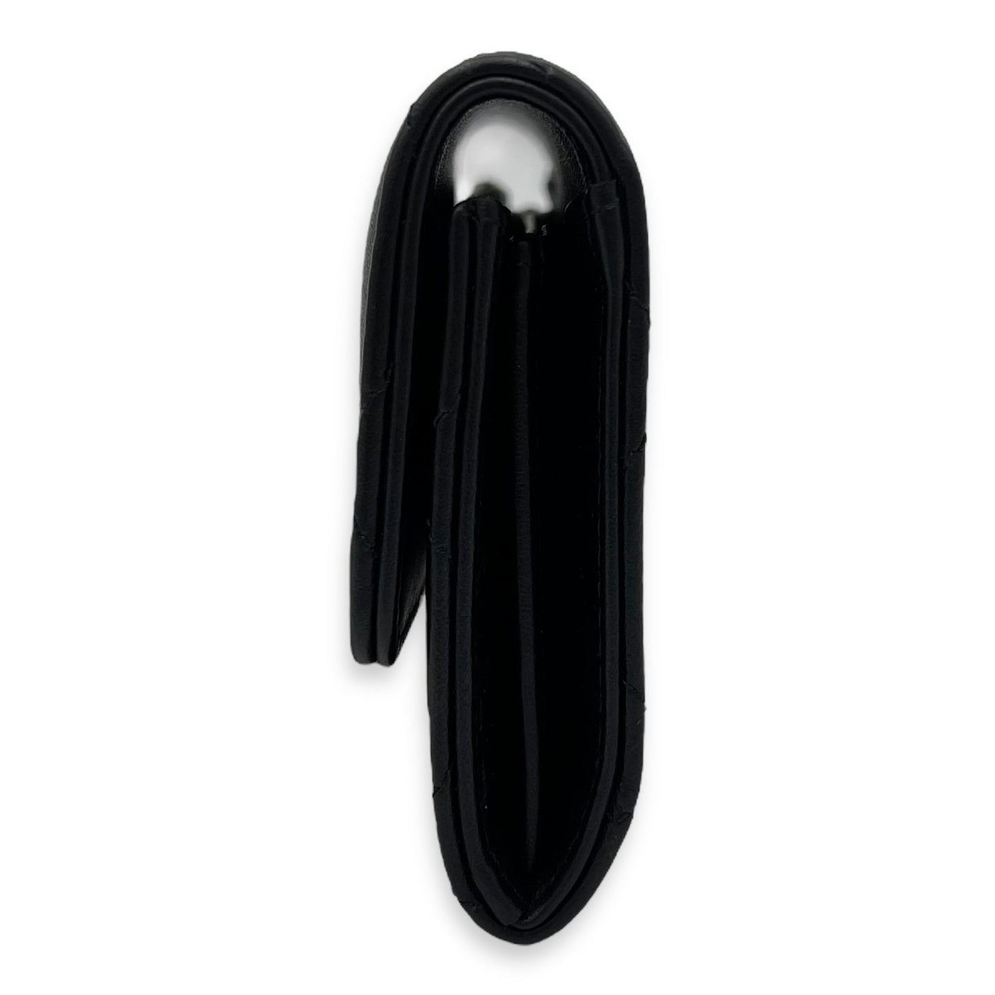 Pearl wallet Wallet Small Black in Lambskin, Gold hardware