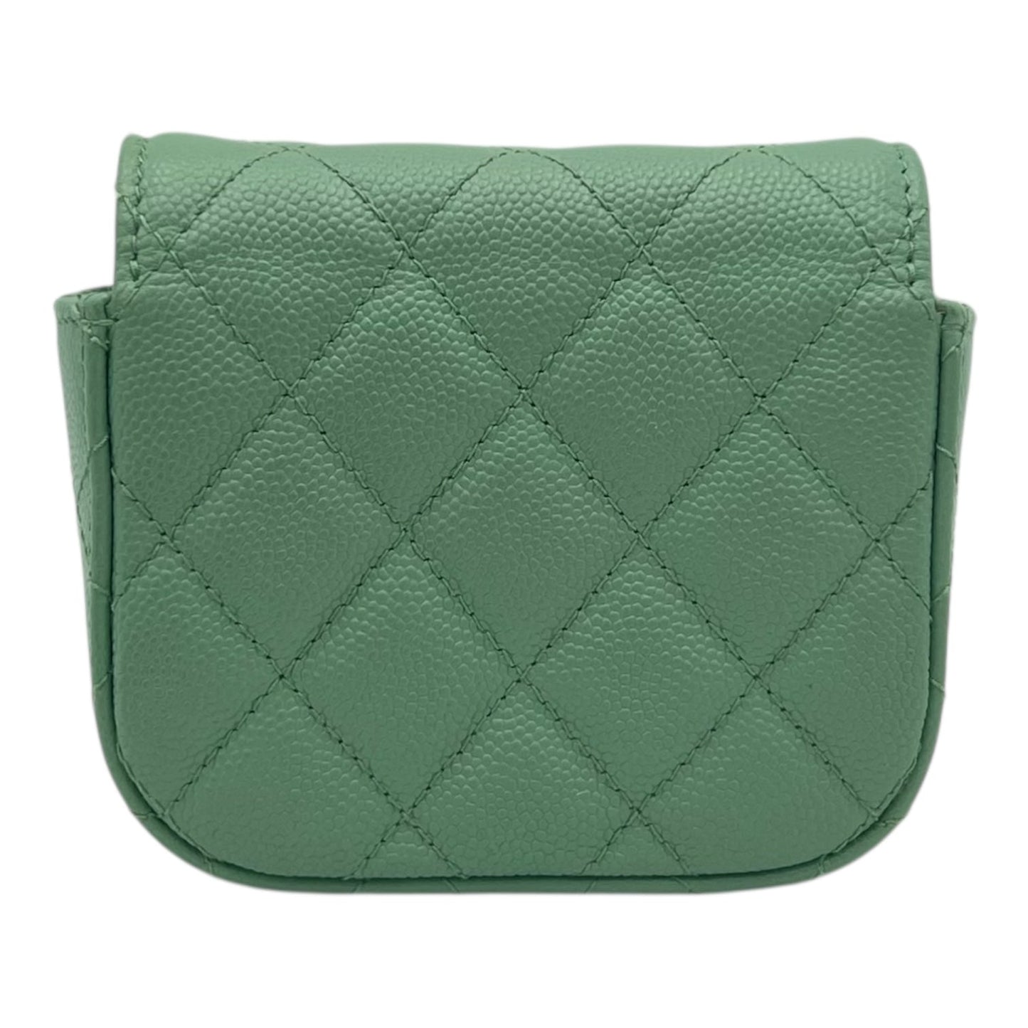 CC Green  Wallet Crossbody in Caviar Leather, Gold hardware
