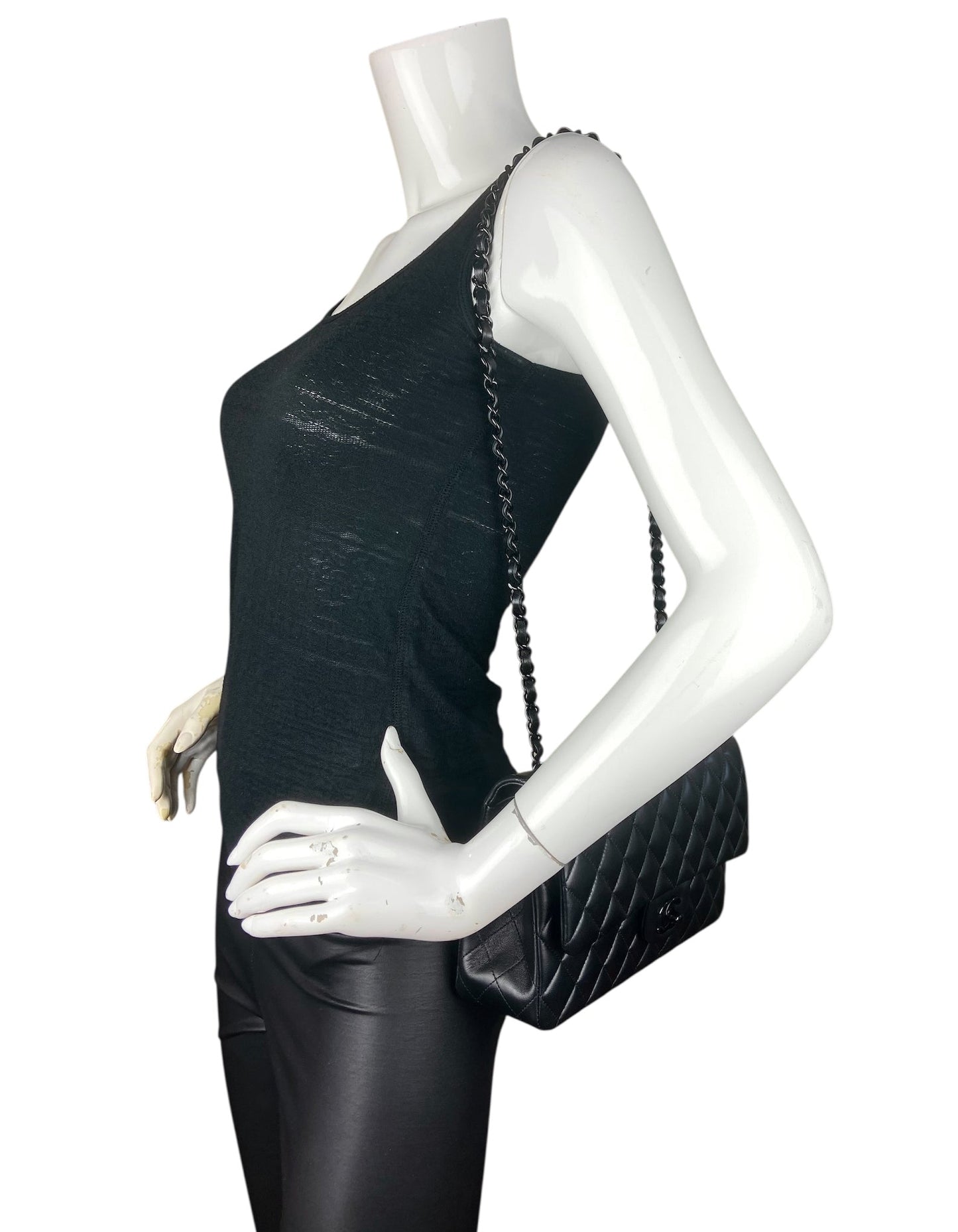 Chanel 2025 SO BLACK Lambskin Medium Double Flap Bag