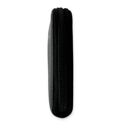 CC Zipped Black Wallet in Caviar Leather, Gold hardware
