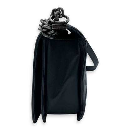 Boy Shoulder Bag Black in Lambskin, Gold hardware