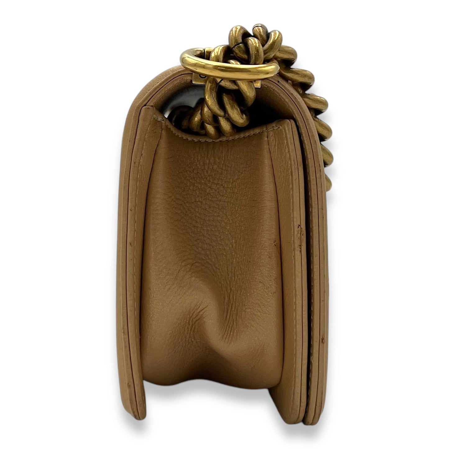 Boy Small Gold Shoulder Bag in Lambskin, Gold hardware
