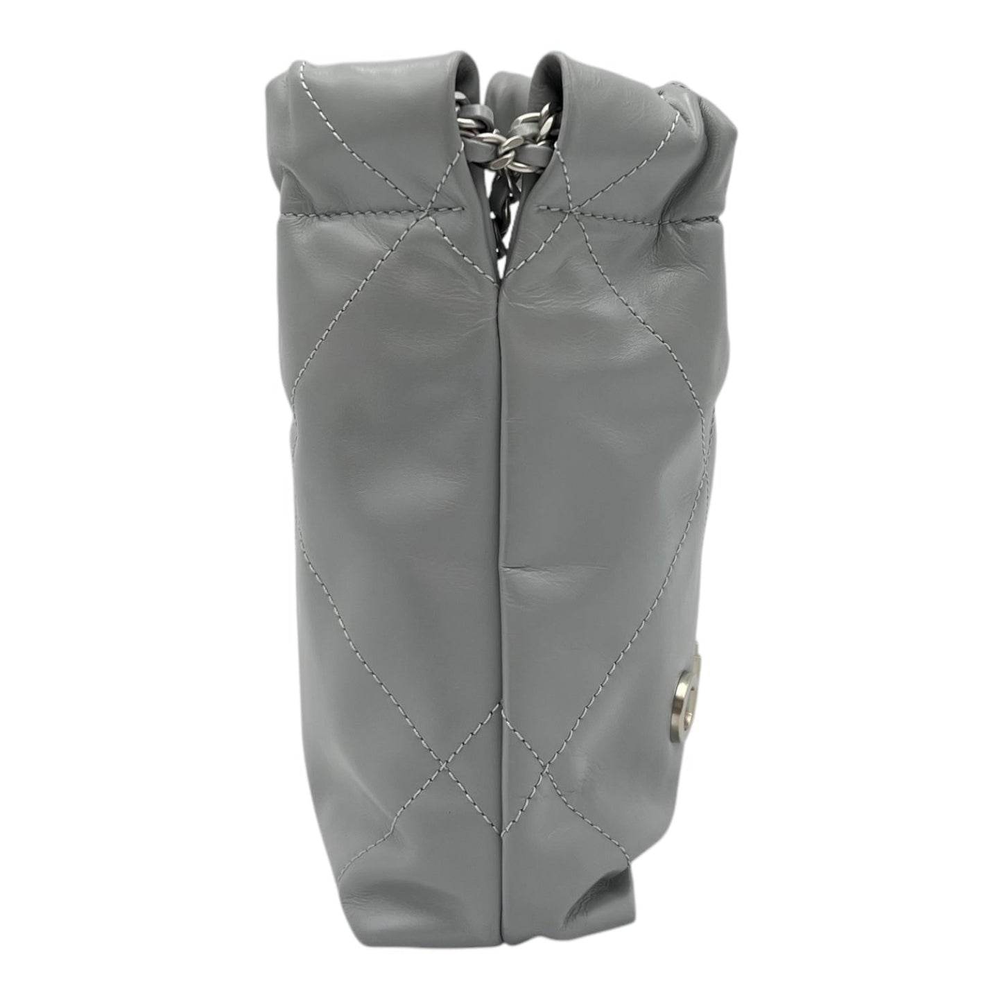 22 Tote Crossbody Bag Mini Grey in Calfskin, Silver hardware