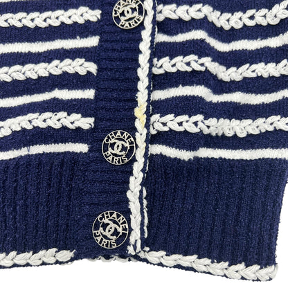 Navy and White Stripes igan Ready-To-Wear FR34 Blue in Others, Silver hardware