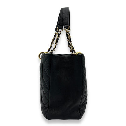 GST XL Black Tote Bag in Caviar Leather, Gold hardware