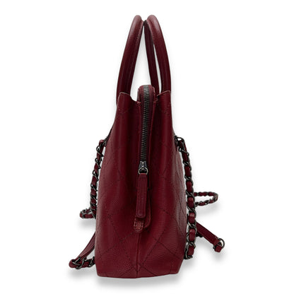Shopping Tote bag in Caviar leather, Ruthenium Hardware
