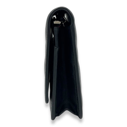 Cambon Wallet On Chain Black in Lambskin, Silver hardware