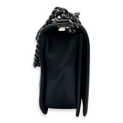 Boy Shoulder Bag Black in Lambskin, Gold hardware