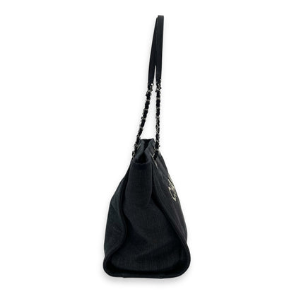 Deauville Small Blue Tote Bag in Denim, Silver hardware