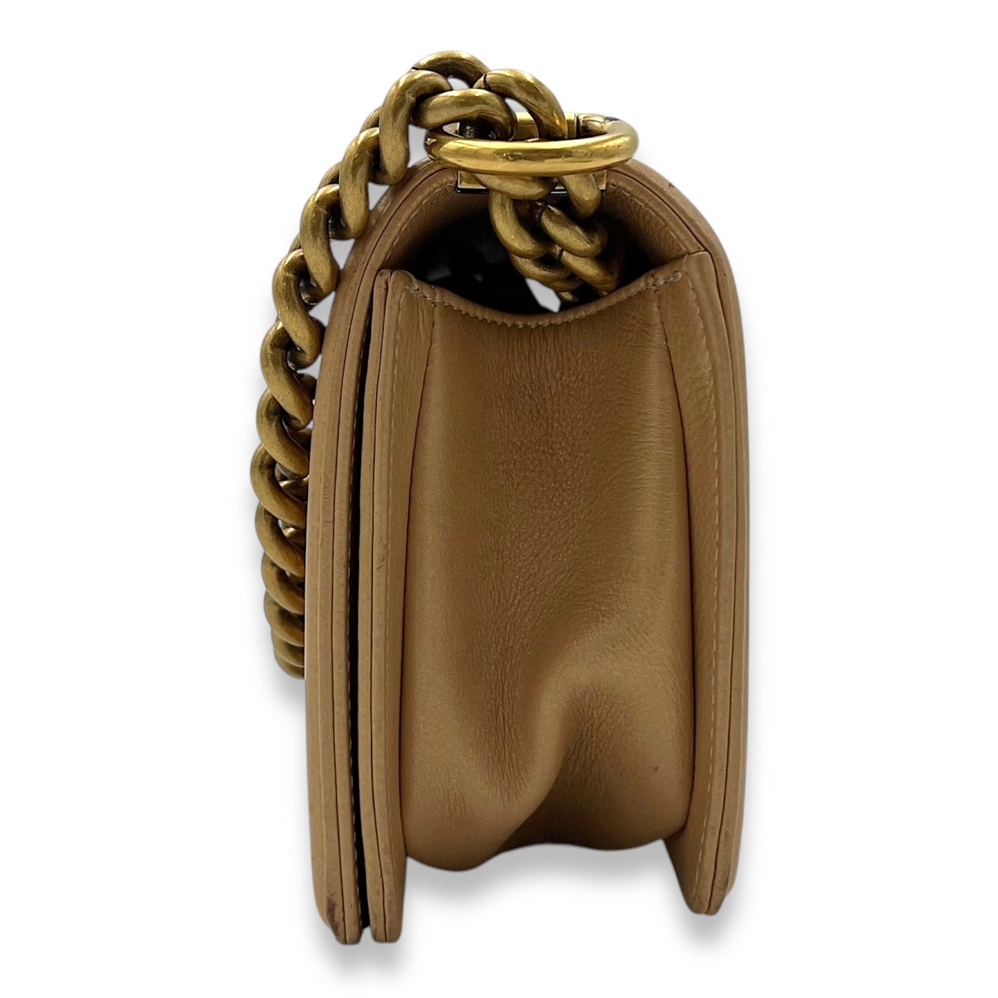 Boy Small Gold Shoulder Bag in Lambskin, Gold hardware