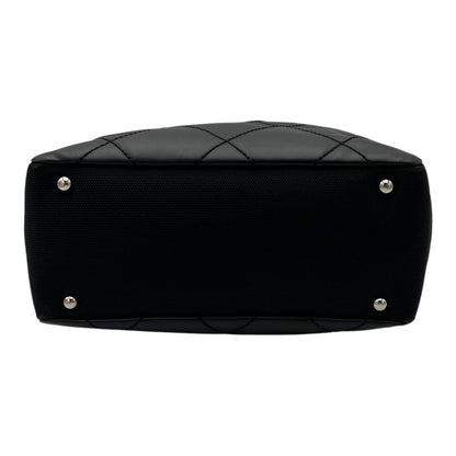 Paris Biarritz Shoulder Bag Black in Coated Canvas, Silver hardware