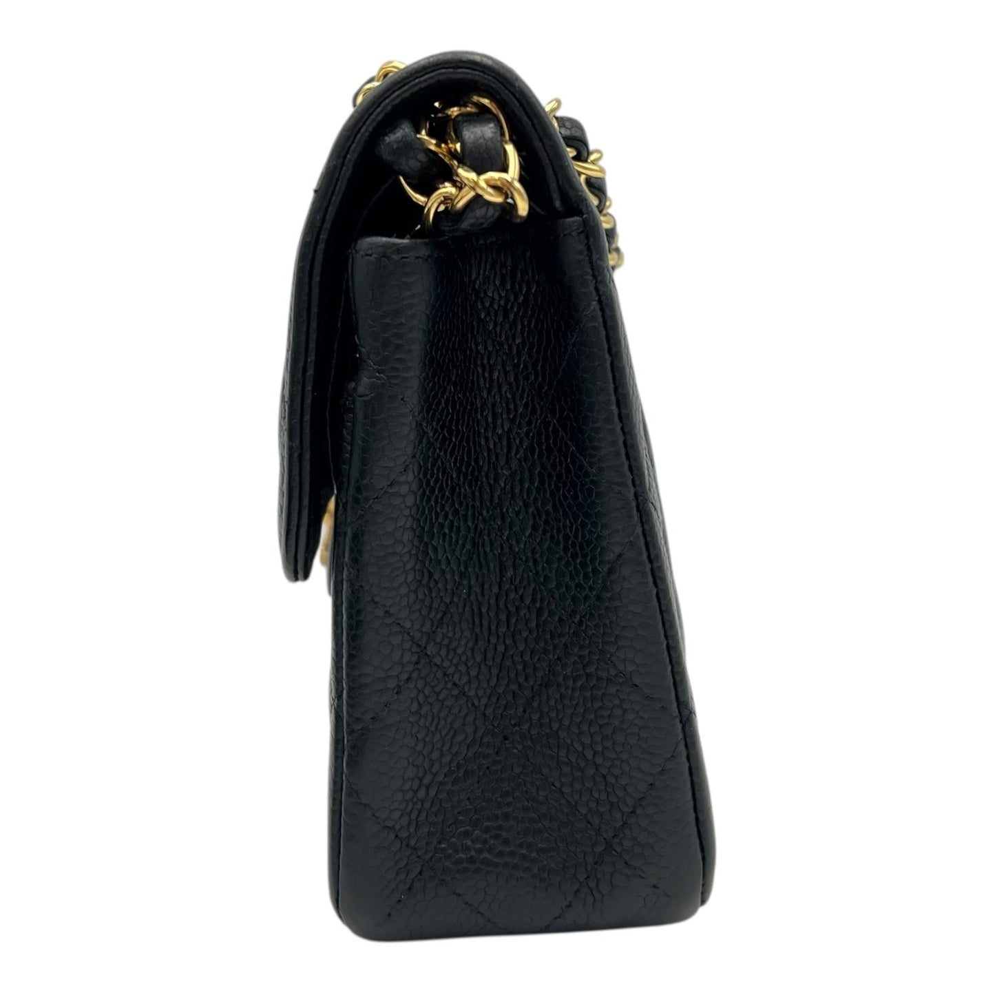 Classic Shoulder Bag Black in Caviar Leather, Gold hardware