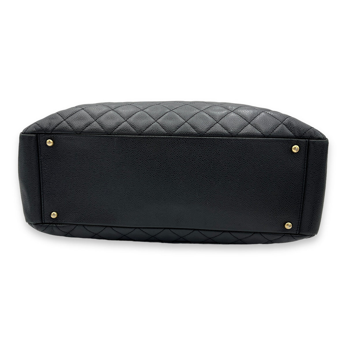 GST XL Black Tote Bag in Caviar Leather, Gold hardware