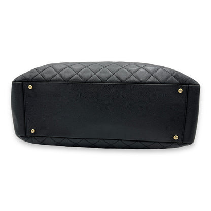 GST XL Black Tote Bag in Caviar Leather, Gold hardware
