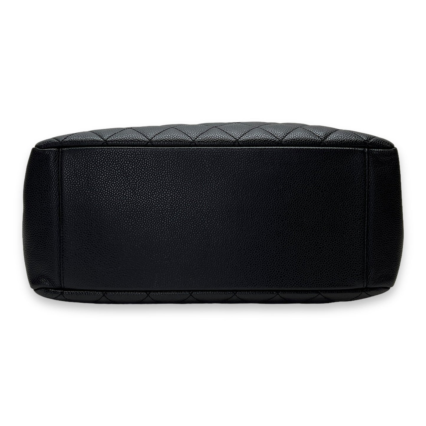 GST Large Black Shoulder Bag in Caviar Leather, Gold hardware