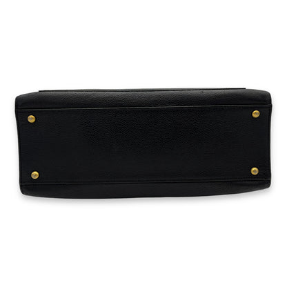 Vintage Shoulder Bag Black in Caviar Leather, Gold hardware