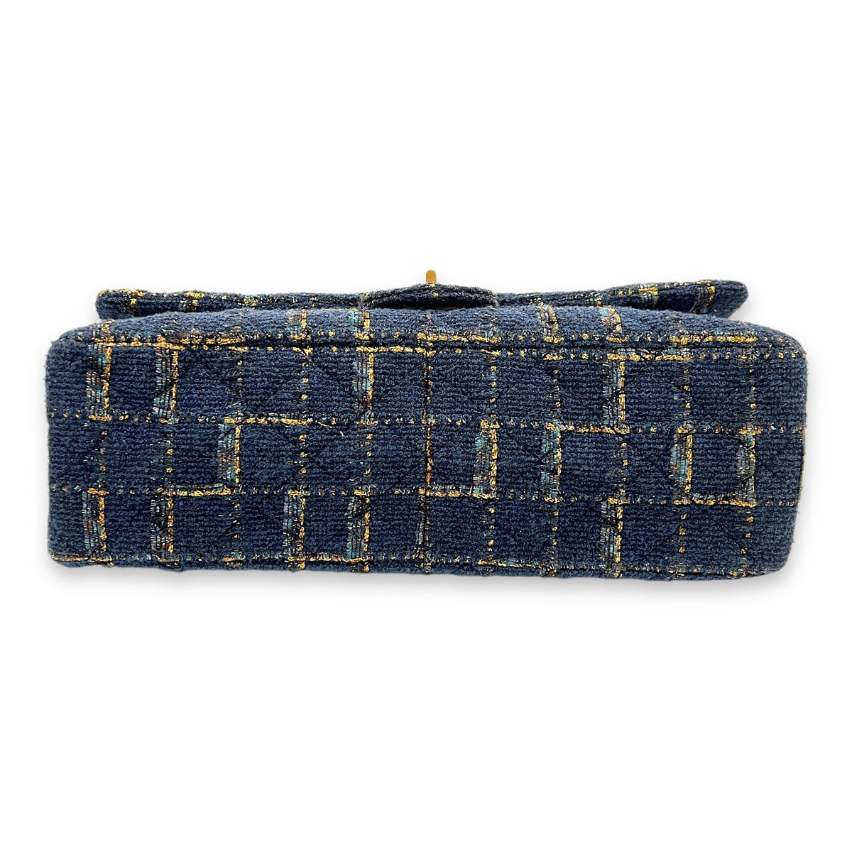 Fantasy 2.55 Reissue Blue Shoulder Bag in Tweed, Gold hardware