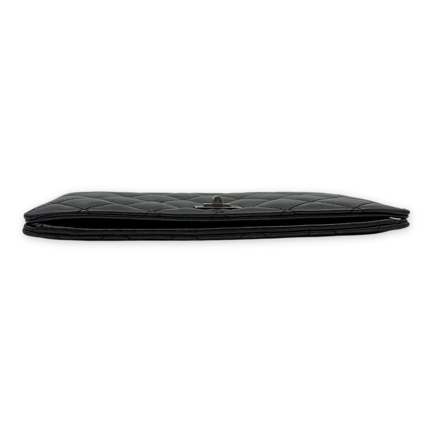 Reissue Wallet Black in Calfskin, Ruthenium hardware