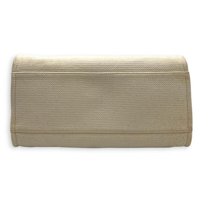 Deauville Tote Bag White in Canvas, Silver hardware