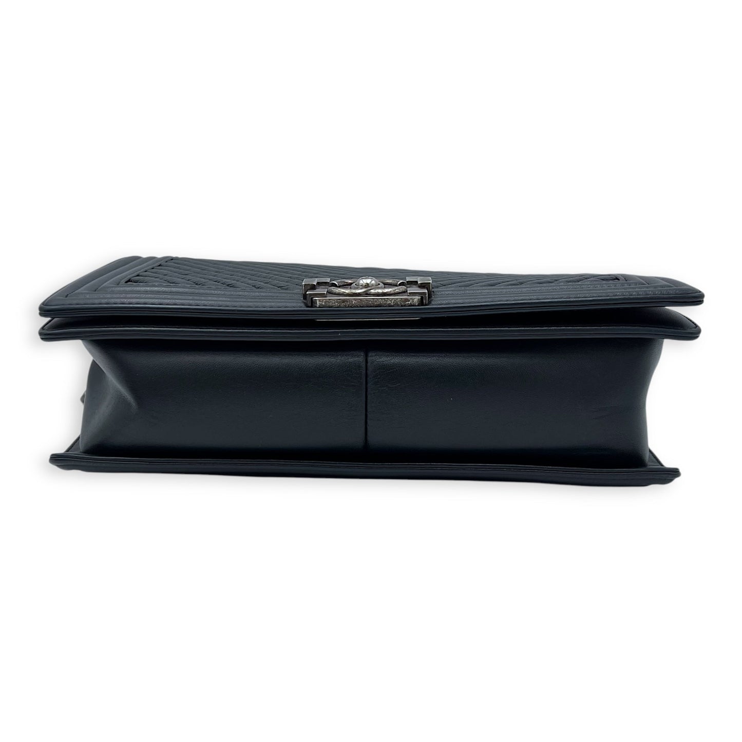 Boy Shoulder Bag Black in Lambskin, Gold hardware