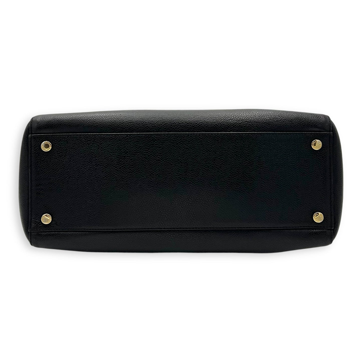 Vintage Shoulder Bag Black in Caviar Leather, Gold hardware