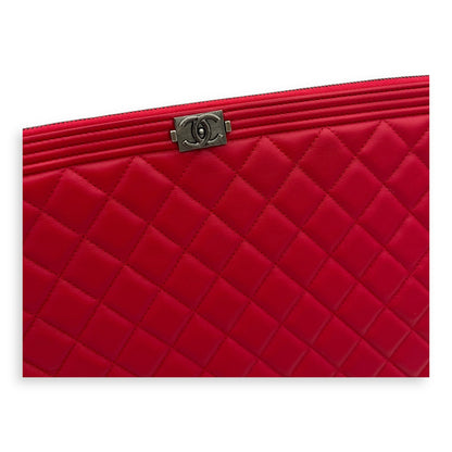 Boy Red O Case in Lambskin, Ruthenium hardware