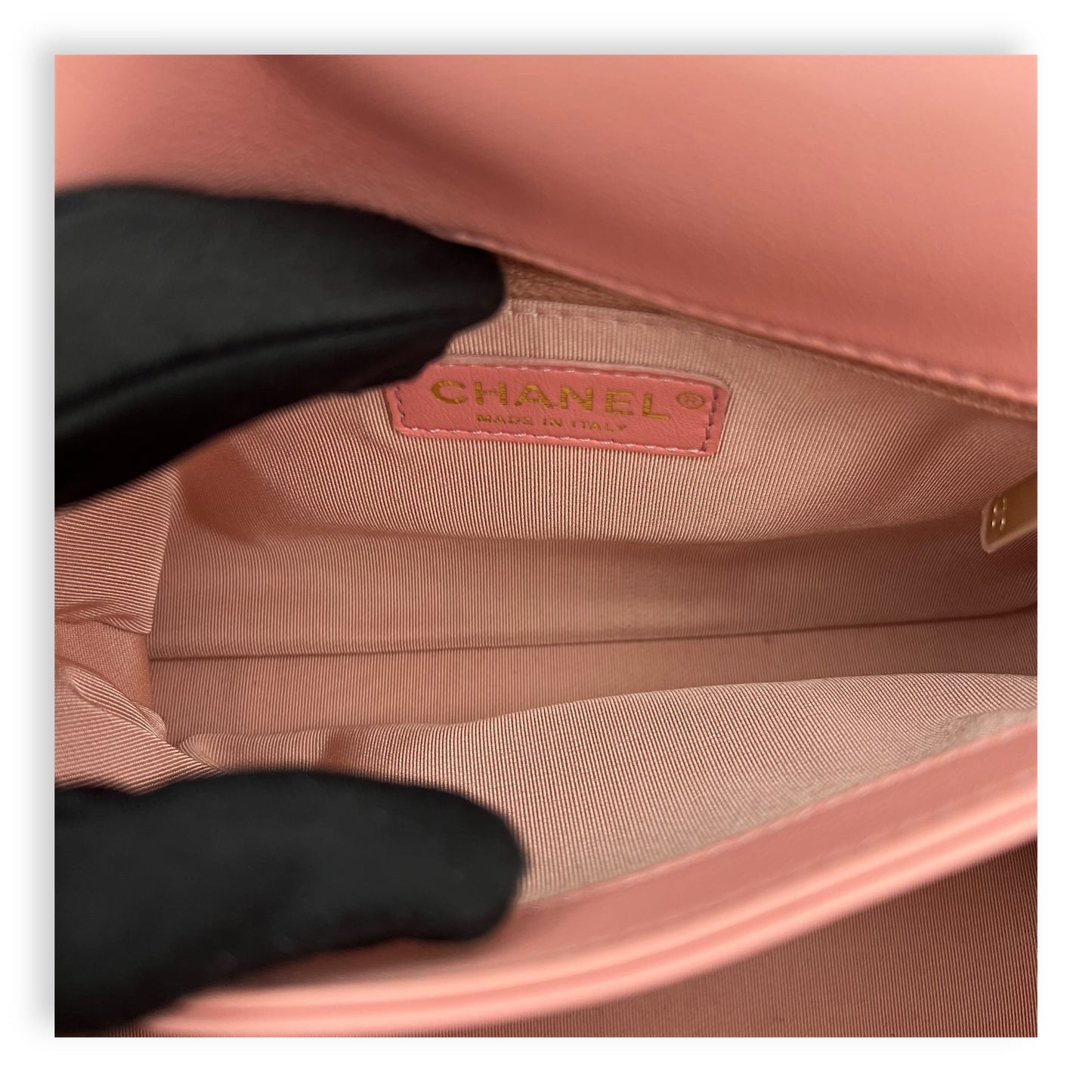 Chevron Chic Small Pink Top Handle Bag in Calfskin, Gold hardware