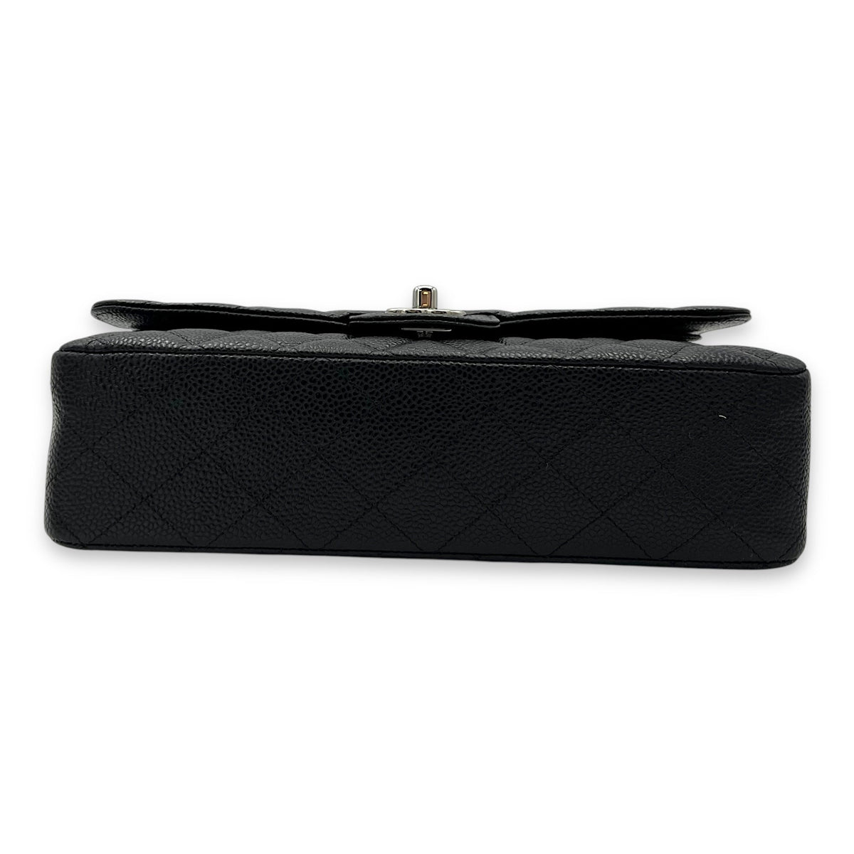 Classic Shoulder Bag Black in Caviar Leather, Silver hardware