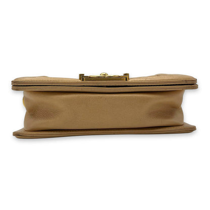 Boy Small Gold Shoulder Bag in Lambskin, Gold hardware
