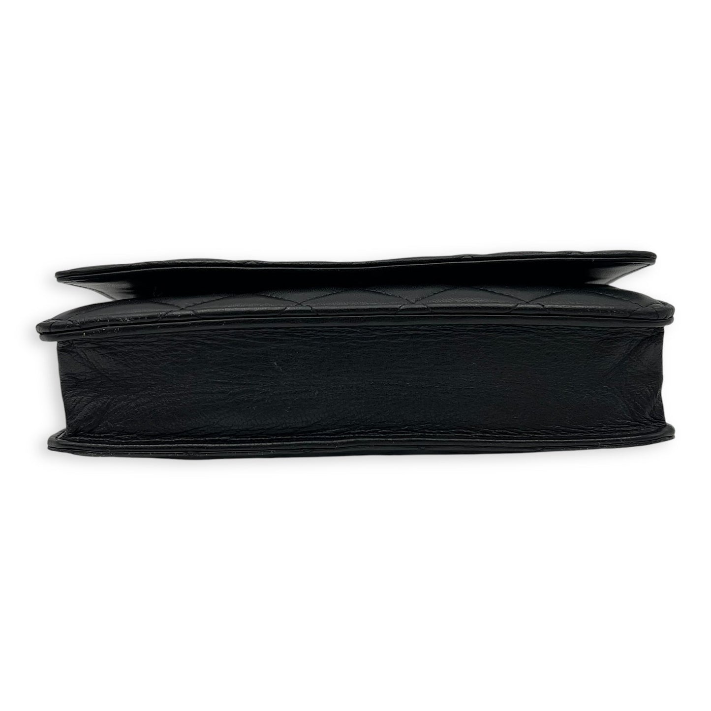 CC Wallet On Chain Black in Lambskin, Silver hardware