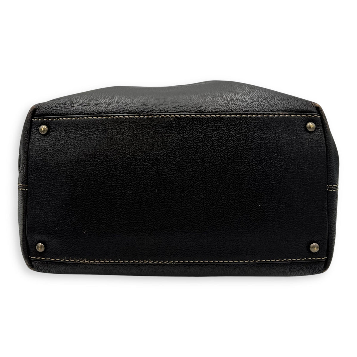 CC Tote Bag Brown in Caviar Leather, Ruthenium hardware