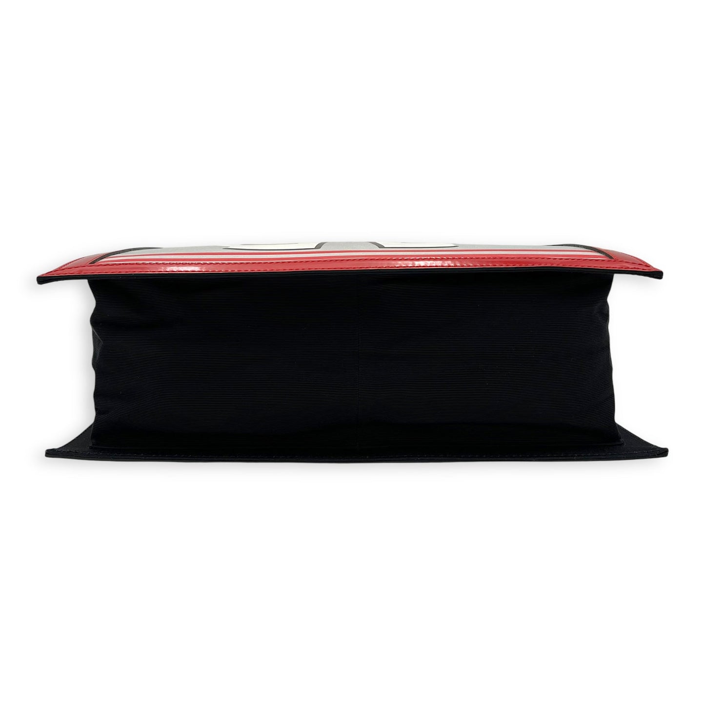 Mademoiselle Lady Coco Enamel Red Top Handle Bag in Patent Leather, Silver hardware