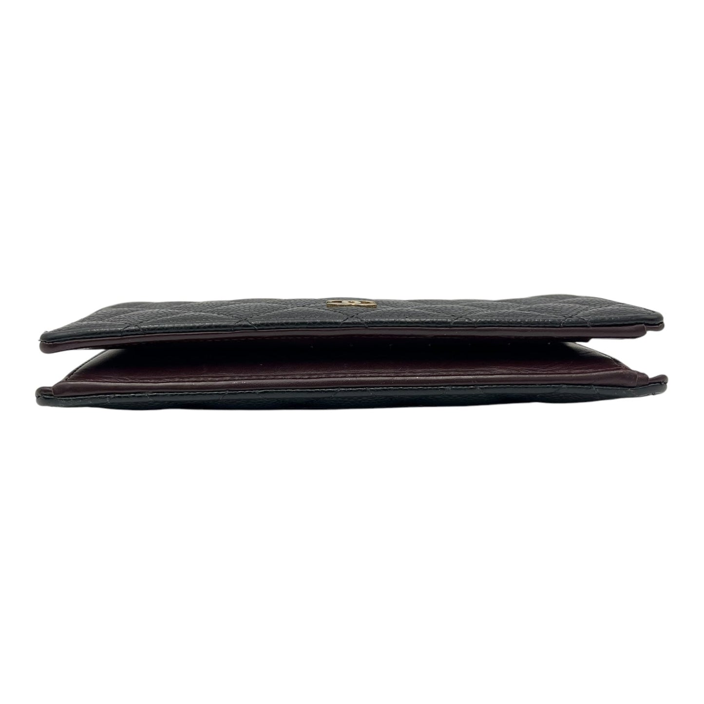 Classic Wallet Black in Caviar Leather, Gold hardware
