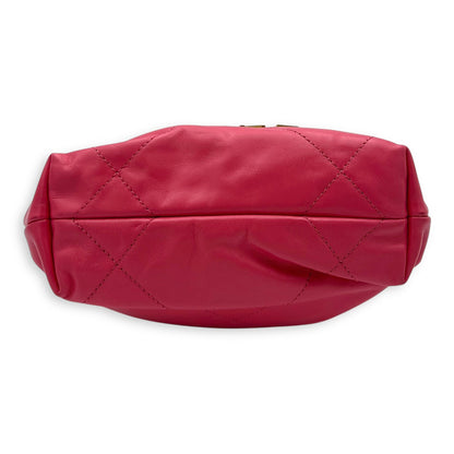 22 Tote Crossbody Bag Mini Pink in Calfskin, Gold hardware