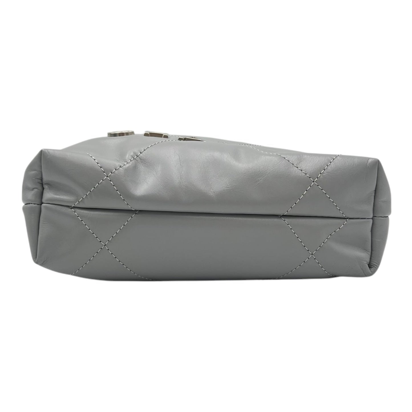 22 Tote Crossbody Bag Mini Grey in Calfskin, Silver hardware
