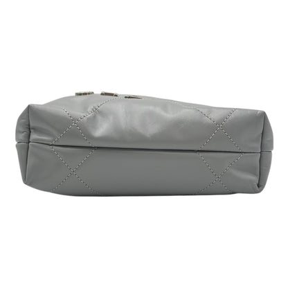 22 Tote Crossbody Bag Mini Grey in Calfskin, Silver hardware