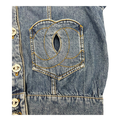 24P Denim Jacket CC Heart Ready-To-Wear FR36 Blue in Denim, Silver hardware