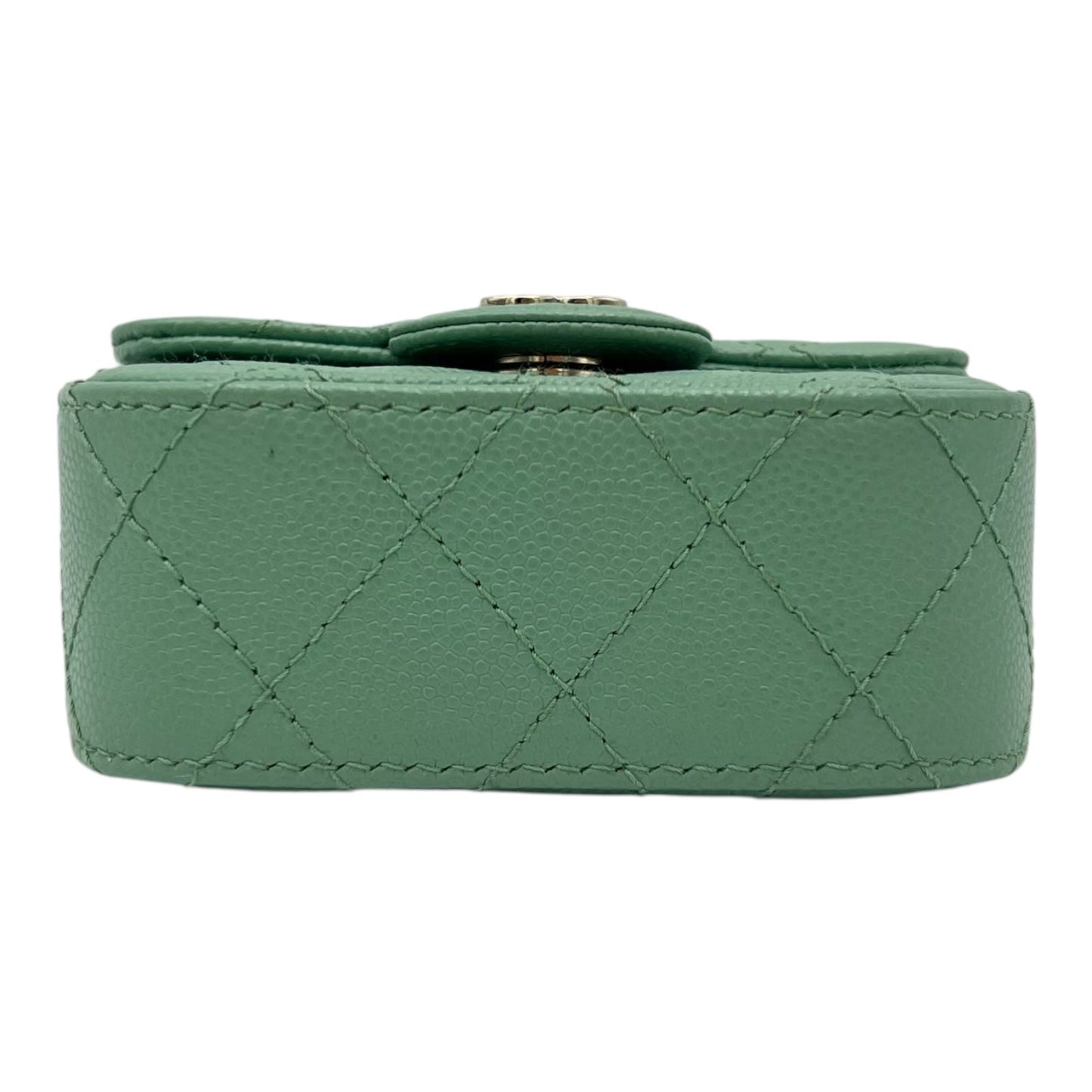 CC Green  Wallet Crossbody in Caviar Leather, Gold hardware
