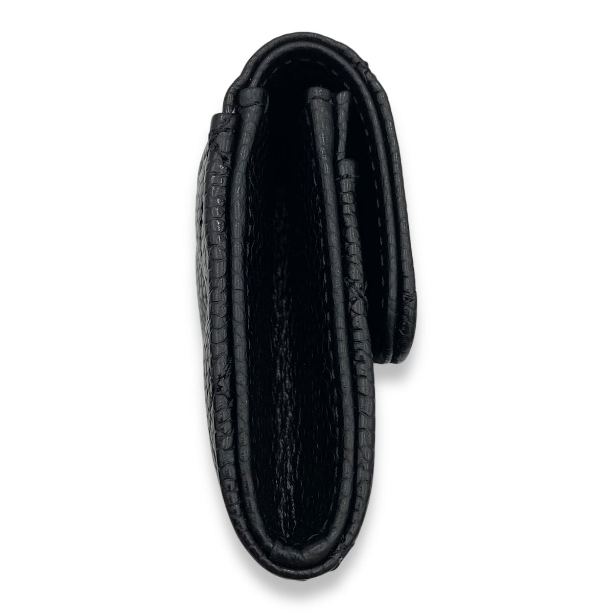 Classic Card Holder Black in Caviar Leather, Silver hardware