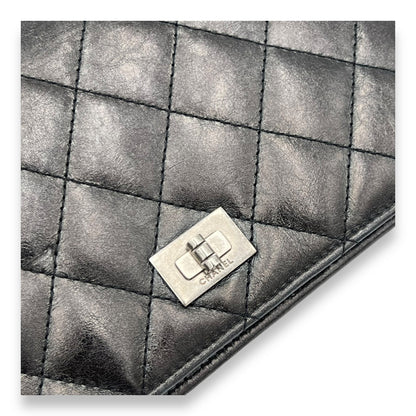 Reissue Wallet Black in Calfskin, Ruthenium hardware