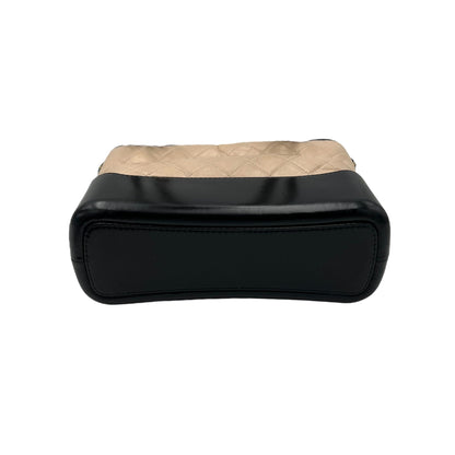 Gabrielle Large Beige Shoulder Bag in Calfskin, Mixed hardware