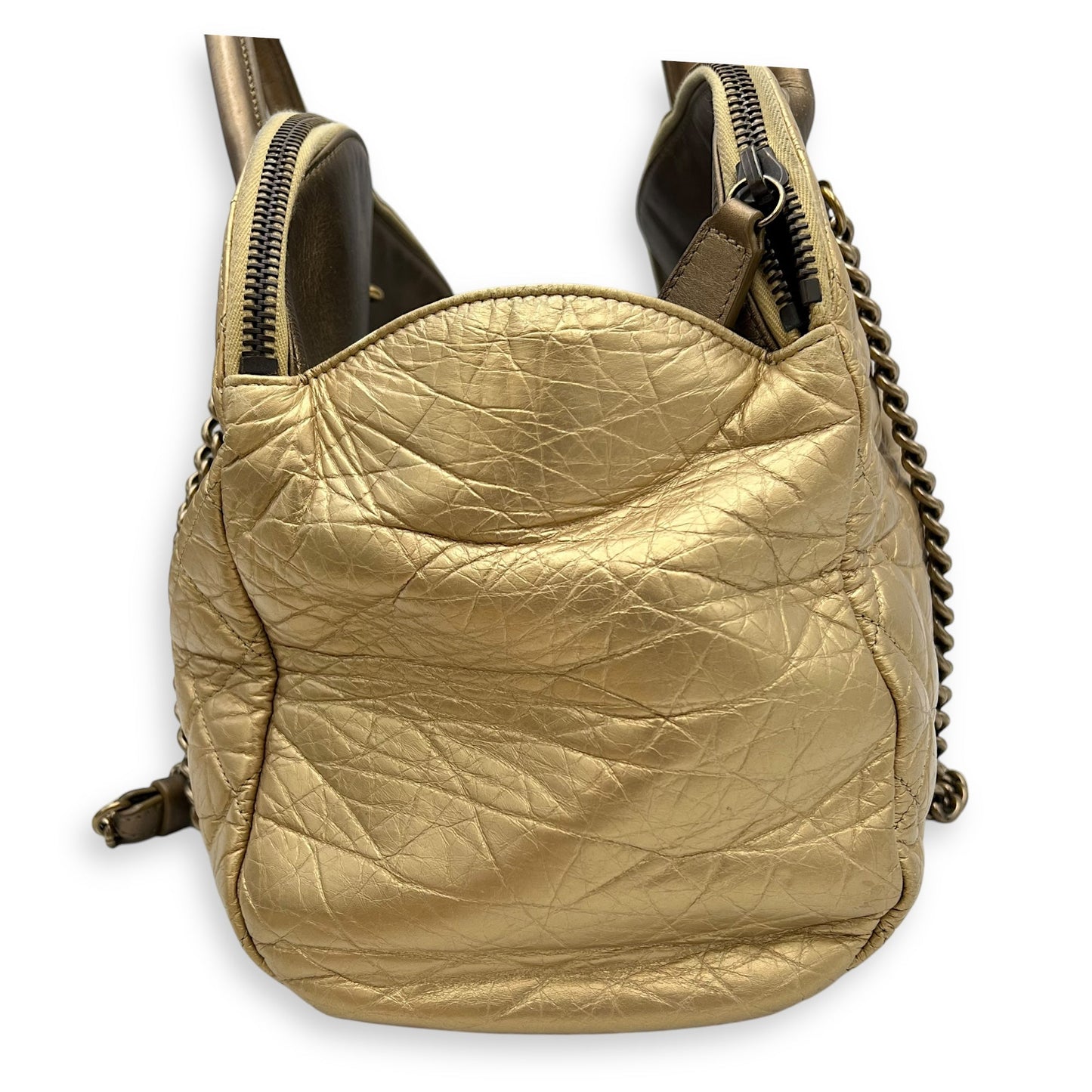 2 WAY BAG Top Handle Bag Gold in Calfskin, Brushed Gold hardware