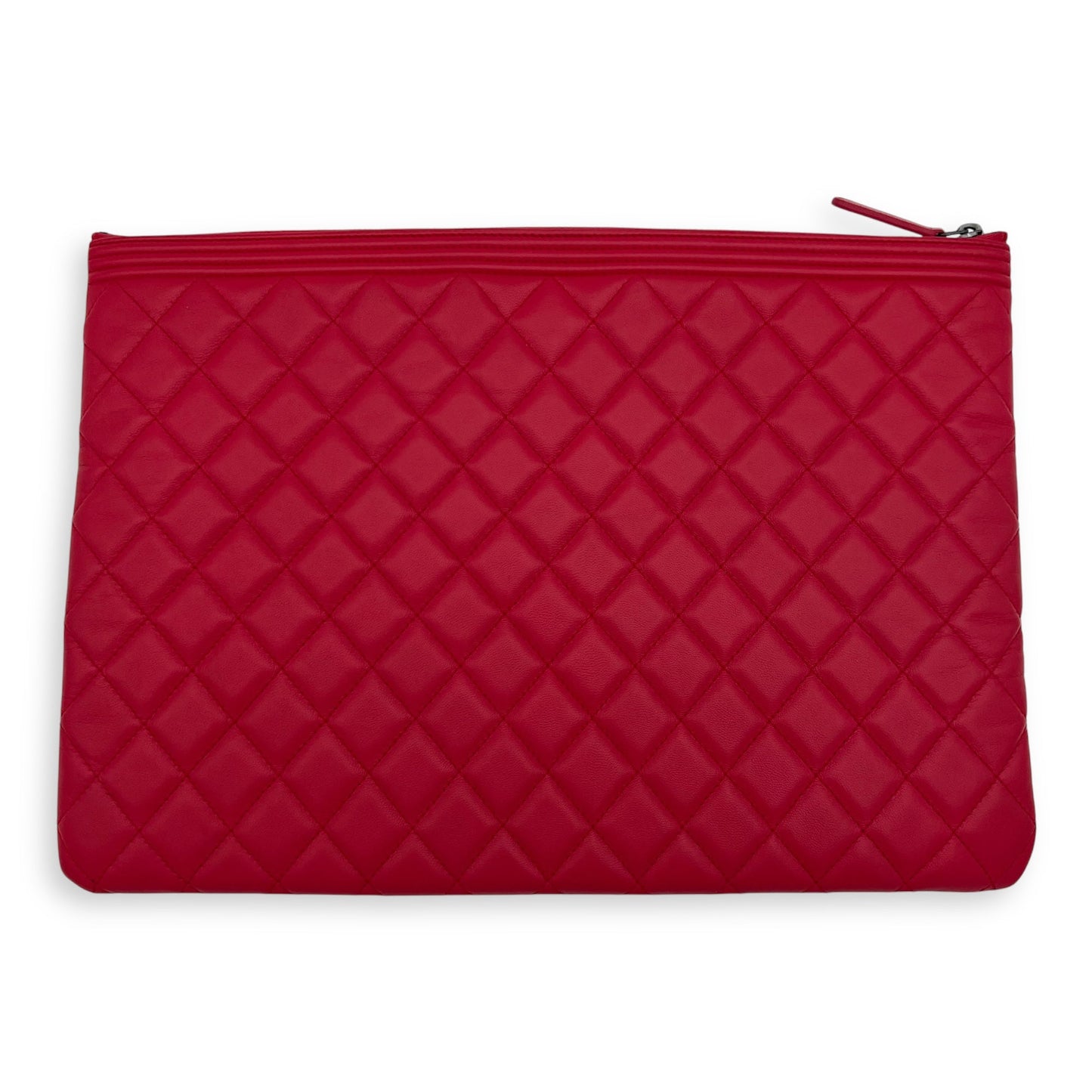 Boy Red O Case in Lambskin, Ruthenium hardware