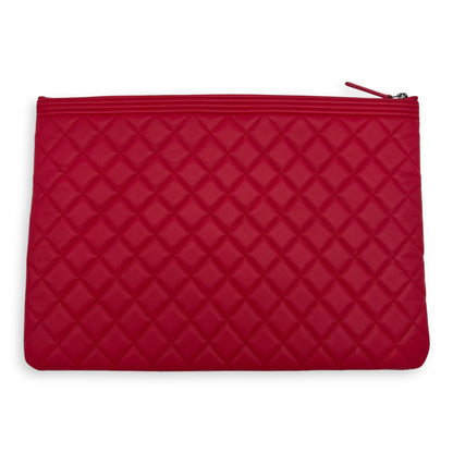 Boy Red O Case in Lambskin, Ruthenium hardware