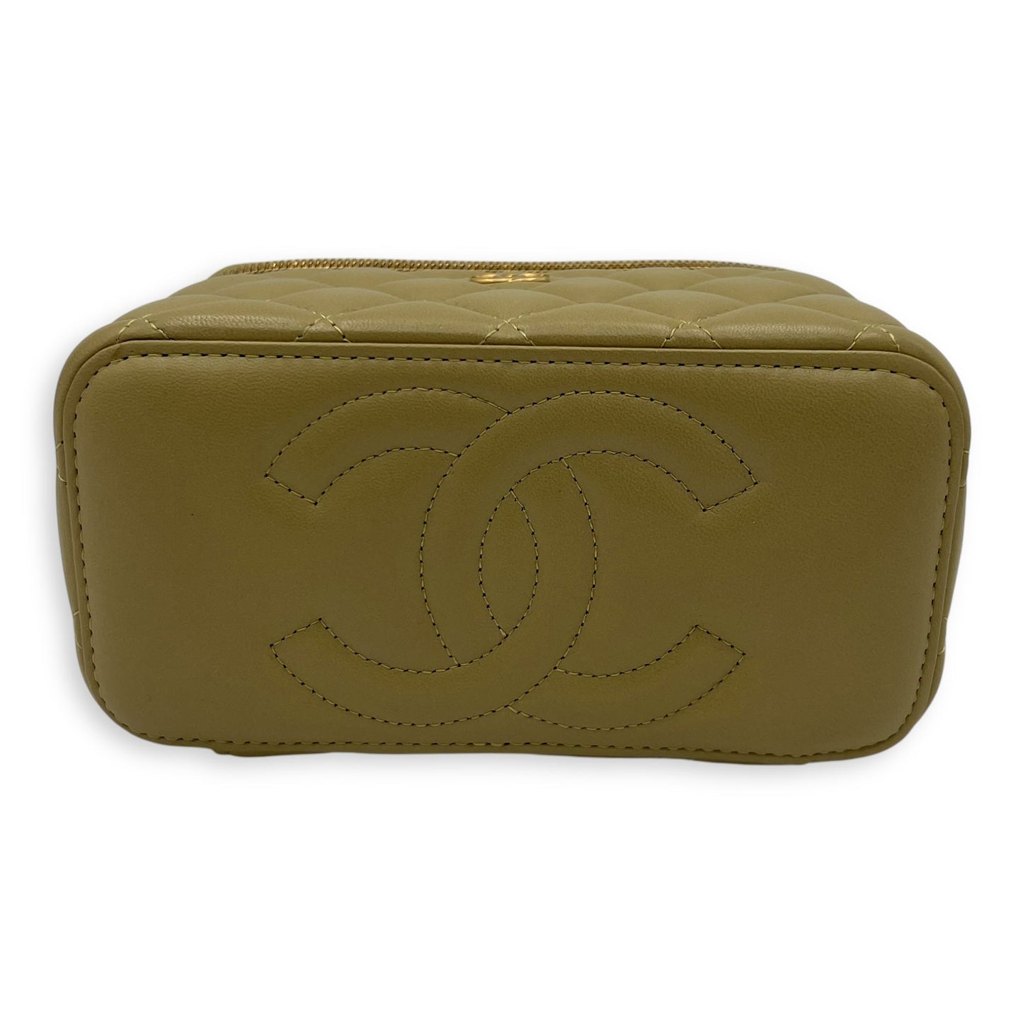 CC Green Vanity Bag in Lambskin, Gold hardware