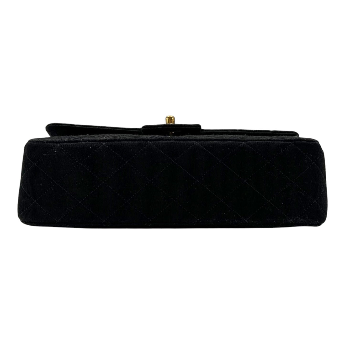 Classic Shoulder Bag Black in Jersey, Gold hardware