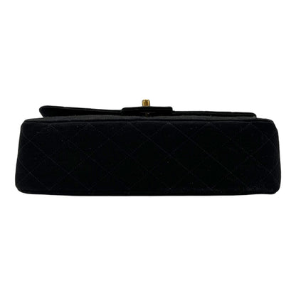 Classic Shoulder Bag Black in Jersey, Gold hardware
